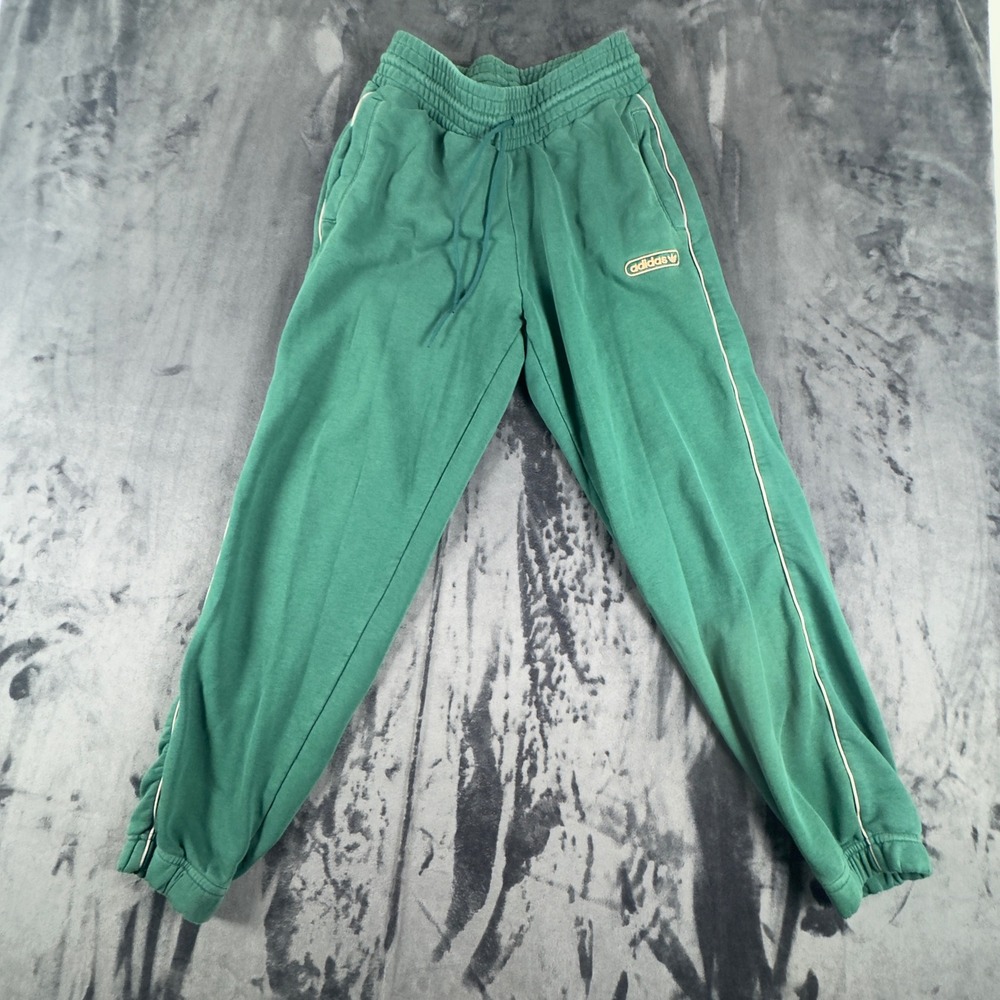 Adidas Sweatpants Womens Medium Green Originals Trefoil Piping Joggers
